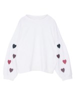 マルチカラーベロアハートスウェット/ブラック