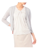 ラメラインクロップドカーディガン/オフホワイト(003)