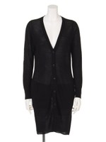 ワイドリブロングカーデ/GRY