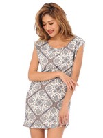 総柄パネルワンピース/BEIGE