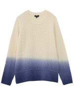 編み柄裾グラデーションカラーニット/グレー系(512)