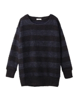 LUI IAHHE ボーダーモコモコチュニック/ネイビー(393)