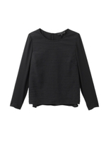 [L]ドビーボーダージョーゼットブラウス/オフホワイト(003)