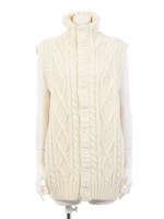 【Omekashi】HLケーブルニットベスト/オフホワイト