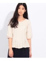 コットンプリーツプルオーバー/ライトベージュ(051)