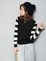 バックリボンニット/L.グリーン