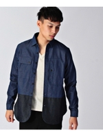 ワークデニムカジュアルシャツ/ライトベージュ(051)