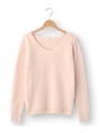 カシミヤVネックニットプルオーバー/ベビーピンク(071)