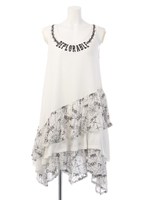 ジョーゼットフロッキーワンピ/オフホワイト