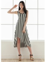 ストライプカットソーワンピ/配色