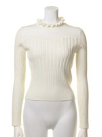 ハイネックフリルトップス/GRY