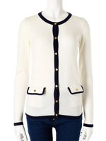 バイカラーカーディガン/ホワイト