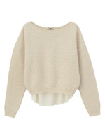 バッグジップニット+シフォンタンクトップSET/ブラック(419)