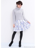 パステルフラワータックスカート/ピンク