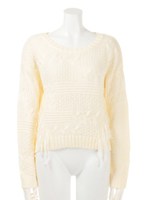 フリンジニット/ホワイト系