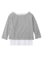 ボートネックカットソー+タンクトップセット/グレー(212)