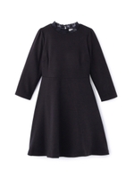 レース襟バイカラードッキングワンピース/ブルー系(094)