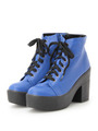 レザー調スニーカーブーツ/ブルー系(092)