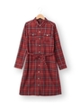 起毛チェックシャツワンピース/ボルドー(264)