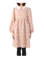 衿付きフラワー柄ワンピース/レモンイエロー(131)