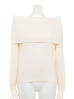 襟取り外しゆったりニット/ライトブルー