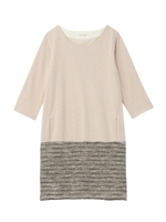 七分袖ドッキングワンピース/ベージュ(552)