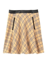 千鳥格子×バイアスチェックフレアスカート/ブラック(419)