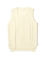 編地切り替えクルーネックニット/アイボリー(004)