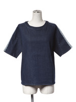 Denim vintage tops/LIGHT-BLUE