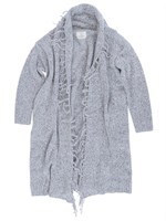 【Laｄy like】ミックスフリンジロングカーデ/ベージュ