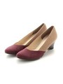 【vanitybeauty】【柔らかSoft Insole】バイカラーウェッジパンプス/ワインコンビ