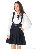 サスペンダー付バックリボンスカート/コン