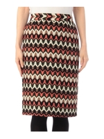 ジグザクボーダー柄スカート/ラズベリーピンク(073)