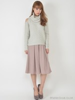 ストライプタックガウチョ/オフホワイト