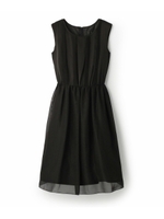 ピンタック切り替えシャイニーワンピース/ネイビー(093)