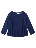 ポンチ切り替えカットソー/ブルー(092)