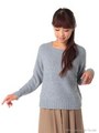 【12/10放送ヒルナンデス！紹介商品】モヘア混ブークレニットプルオーバー/Light Gray