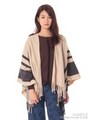 ラインポンチョ/ベージュ