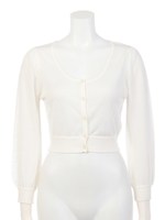 レースショートカーディガン/オフ