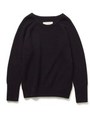 畦編クルーネックニットプルオーバー/ネイビー