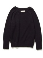 畦編クルーネックニットプルオーバー/ネイビー