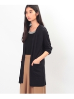 薄手ニットロングカーディガン/アイボリー(004)