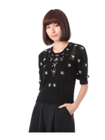 Supreme.La.La フラワー刺繍ニットトップス/オフホワイト(003)