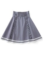 【スキヤキ】水兵なアリス　ハイウエストストライプスカート/オフ×ネイビーストライプ