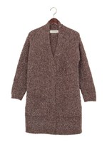 ★JC MIXヤーン Vラップ ロング　カーディガン / コーディガン/MD.BROWN