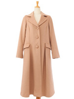 ウールロングコート/ベージュ