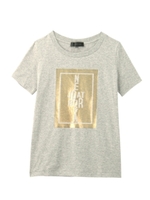 箔プリントロゴTシャツ/グレー系(012)