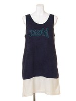 PILE TANK DRESS/NAVY