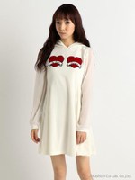 【Tralala】ダブルハートフレアワンピース/ブルー