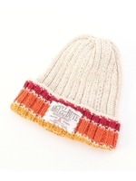 カラーラインコットンニット帽/オレンジ(567)